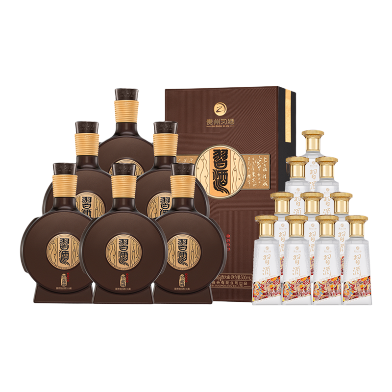 [特惠组合]习酒窖藏1988_500mL*6瓶+123干小酒100mL10瓶酱香白酒