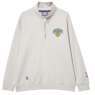 杰克琼斯NBA联名款男装尼克斯队舒适高领卫衣225333006