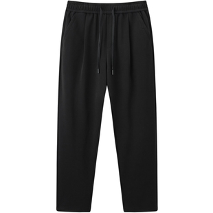 gxgjeans男装 黑色休闲裤简约直筒裤子针织长裤潮 25年春热卖