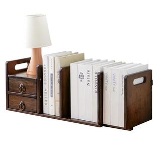 桌面书架学生宿舍桌上书架置物架简易实木收纳架办公桌台面小书架