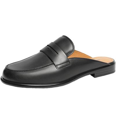 百丽女鞋子半包穆勒鞋春季新款真皮乐福鞋半包头拖鞋3QP30AH5