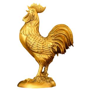 铜公鸡摆件生肖鸡金鸡报晓圆底鸡大号客厅店铺办公室装饰品送礼
