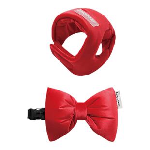 LazyEazy宠物狗狗小猫丝绒蝴蝶结头套腊肠节日领结可调节充棉可爱
