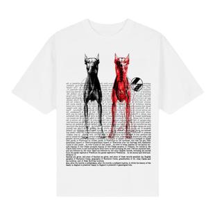 SALVAGES杜宾犬图案小众设计短袖上衣国际大牌高端重磅纯棉T恤