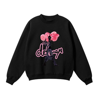 DEFINEX2025秋冬潮流INS插画涂鸦巴黎铁塔情侣加绒保暖卫衣