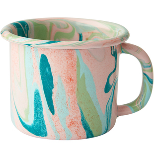 土耳其Bornn搪瓷珐琅杯子咖啡杯马克杯手工泼墨水杯牛奶杯早餐杯