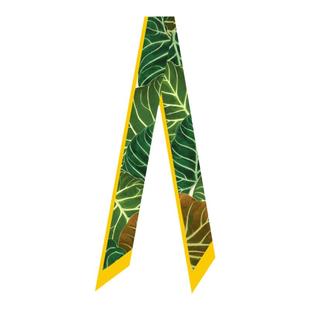 设计师复古手绘植物热植系列帝王花烛飘带丝带长窄丝巾发带领巾