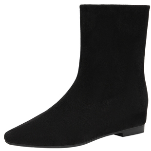 【张小婉同款】千百度内增高弹力袜靴女2025冬季尖头瘦瘦靴长短靴