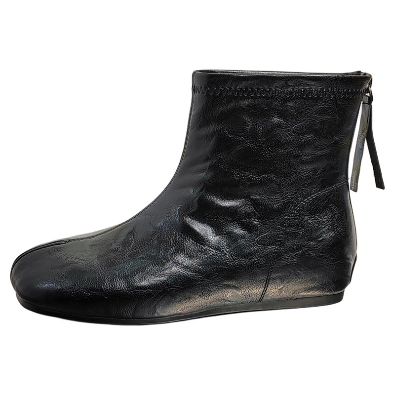 小众褶皱分趾短靴女2026秋季新款