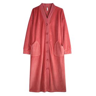 轩靓珊瑚绒睡裙女冬季加绒加厚海岛绒睡衣睡袍冬款大码浴袍家居服