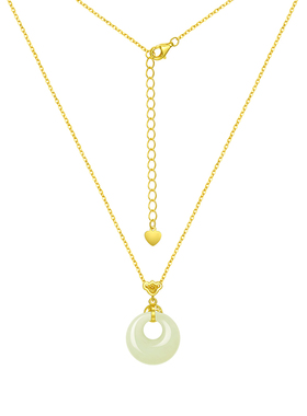 周大生平安扣纯银项链送妈妈礼物