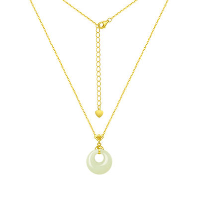 周大生平安扣纯银项链送妈妈礼物