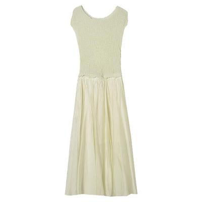 干练中长裙松紧腰连衣裙