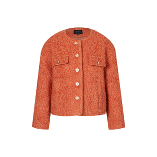 HeyDress颗粒绒春季外套女新款多巴胺法式复古皮草洋气气质短上衣