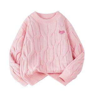 真维斯集团女童毛衣秋冬款上衣儿童针织衫2024新款女大童保暖冬装