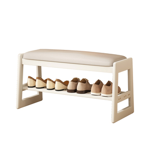 入户门换鞋凳家用小尺寸实木长条软包坐垫室内可收纳鞋柜坐凳一体