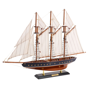 大西洋号复古地中海风格实木质帆船模型家居客厅装饰摆件年会奖品