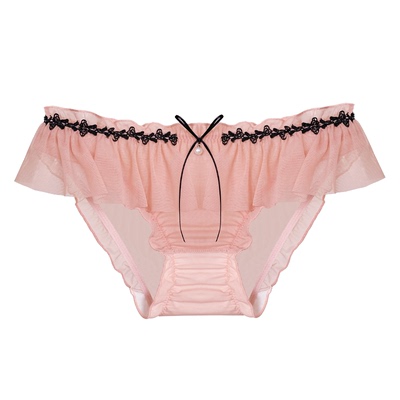 纯欲裙摆网纱花边大码内裤女士