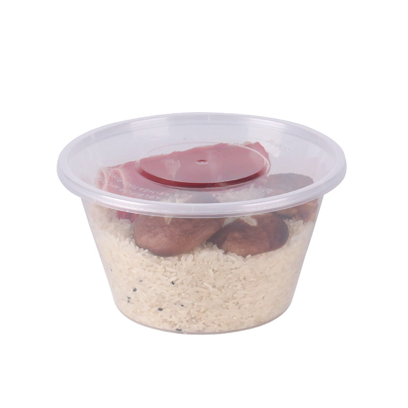 商用一次性加厚塑料圆碗带盖