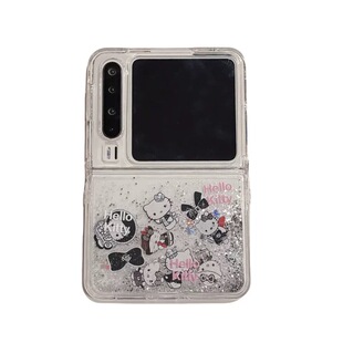 流沙卡通可爱kt猫适用华为PuraX折叠屏手机壳pocket2手链小米mixflip2个性三星zflip7硬壳OPPOFindN3Flip荣耀