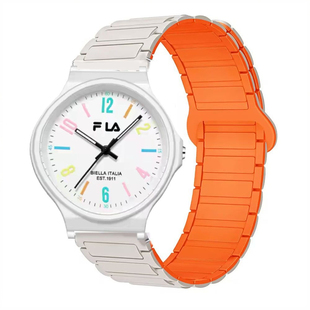 适用FILA斐乐6641儿童手表带男女款初高中大学生磁吸硅胶替换腕带