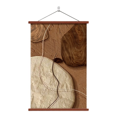 中古风石来运转玄关挂画