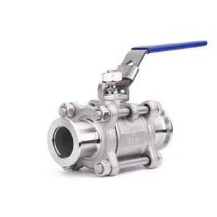 不锈钢管真空球阀KF16 F25 KF40 KF50 法兰三通真空球阀三片式