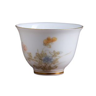 自慢堂青花玉兰杯景德镇陶瓷高档个人单品茗杯手绘功夫茶杯喝茶具