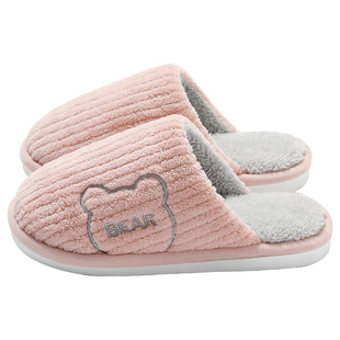 5双棉拖鞋男女情侣秋冬季居家居室内待客人保暖防滑冬天家用拖鞋