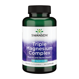【自营】Swanson斯旺森3重浓缩补充剂氧化镁柠檬酸镁甘氨酸镁胶囊