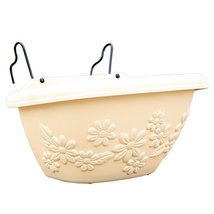 爱丽思树脂半圆壁挂浮雕花盆爱丽丝带挂钩绿萝花卉挂壁盆送隔水板