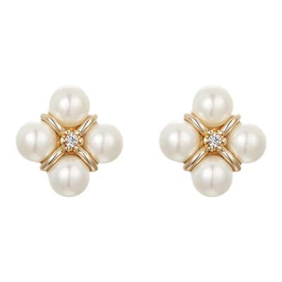 shes茜子轻简工艺珍珠迷你耳钉
