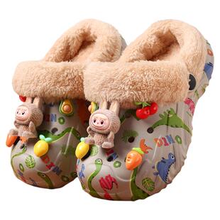 拉布布儿童棉拖鞋冬季新款女童保暖2026棉鞋男童室内居家拖鞋男孩