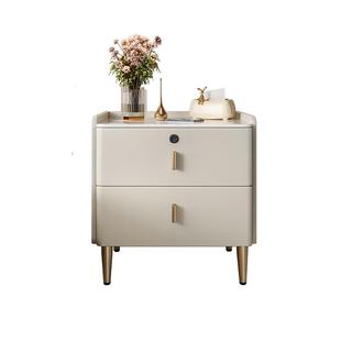 全实木床头柜轻奢高级感家用卧室2025爆款智能带锁小型床边收纳柜