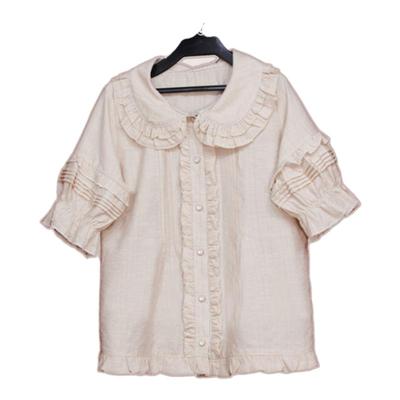 花边短袖衬衫洛丽塔可爱长袖衬衫