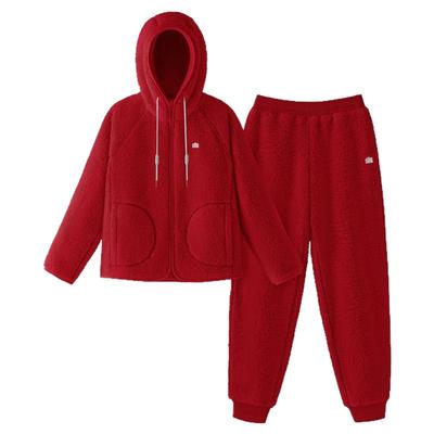 蕉内红色计划506Home男款仿羊羔绒家居服女加厚冬马年本命年睡衣