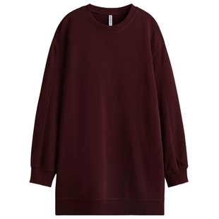 HM女装连衣裙冬季圆领宽松卫衣裙春节氛围感连衣裙1234798