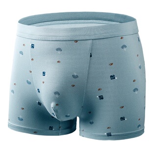 A&Bab内裤【2条装】男士平脚裤莫代尔印花抗菌中腰四角裤M301