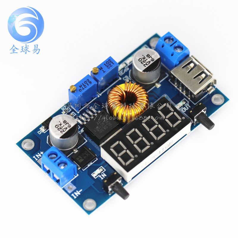 带外壳5A 恒压恒流降压模块带电压电流功率显示LED驱动锂电池充电