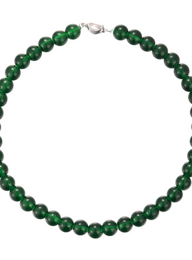 新中式绿色串珠显白锁骨项链