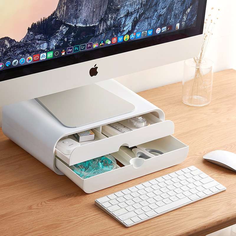 新品 显示器增高架 办公室电脑桌面抽屉收纳盒 电脑键盘支架置物