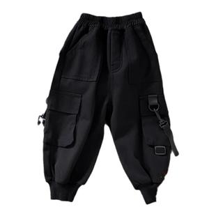 男童冬季工装裤长裤2025新款儿童纯棉加绒休闲裤小童裤子宝宝冬装