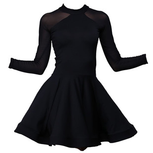 春夏新款拉丁舞服装 成人女舞蹈服表演 演出练功舞裙 鱼骨连衣裙