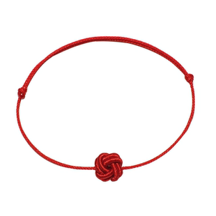 古法如意红绳手链女手工编织绳属兔本命年手绳简约转运饰品红色细