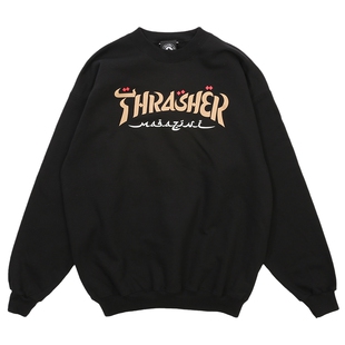 现货 潮玩艺 THRASHER CALLIGRAPHY CREW 阿拉伯文MAG标圆领卫衣