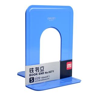 得力书立金属分类书夹阅读书挡书架桌上学生图书馆书靠铁挡书板书靠立书架夹隔书板两片装9263