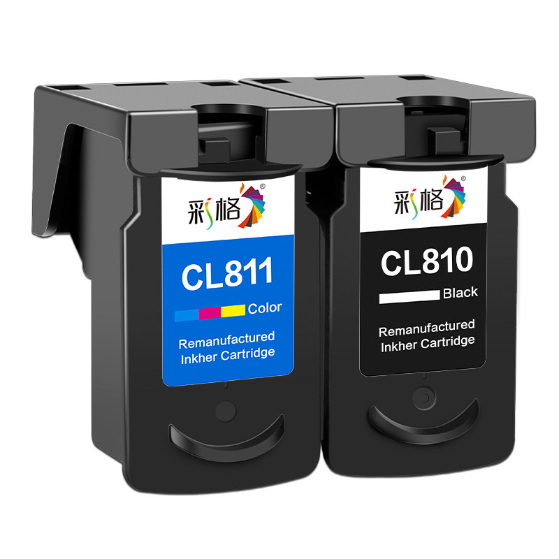 彩格兼容佳能PG-810XL CL-811XL彩色墨盒mp258 mp276 mp486 mp496 mx328 mx338喷墨打印机黑色墨盒