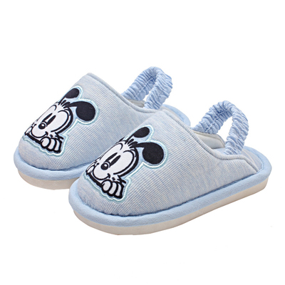 巴布豆秋冬幼儿室内男童布拖鞋