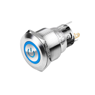 卓朗齐22mmA不锈钢金属按钮开关自锁自复环形电源灯防水机器改装