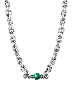 EBYG孔雀石串珠拼接设计男潮小众高级感嘻哈ins风链条钛钢卫衣链